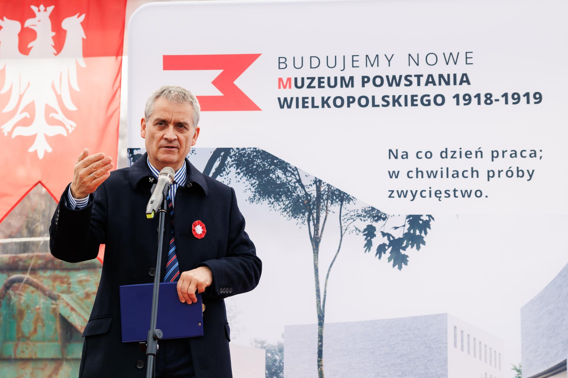 Wmurowanie kamienia węgielnego pod budowę nowego Muzeum Powstania Wielkopolskiego 1918-1919