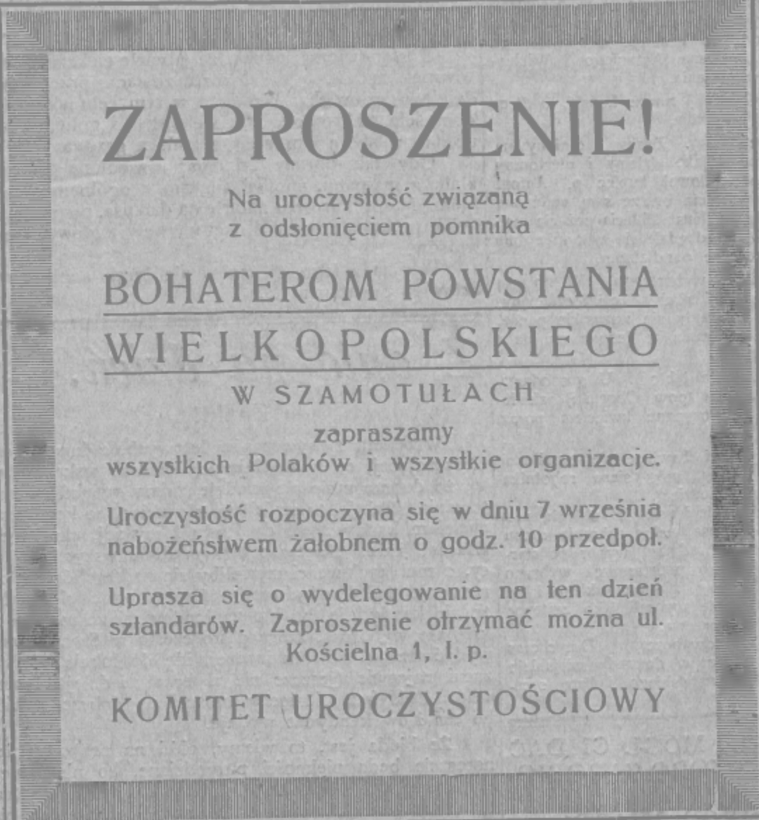 Ogłoszenie w przedwojennej prasie