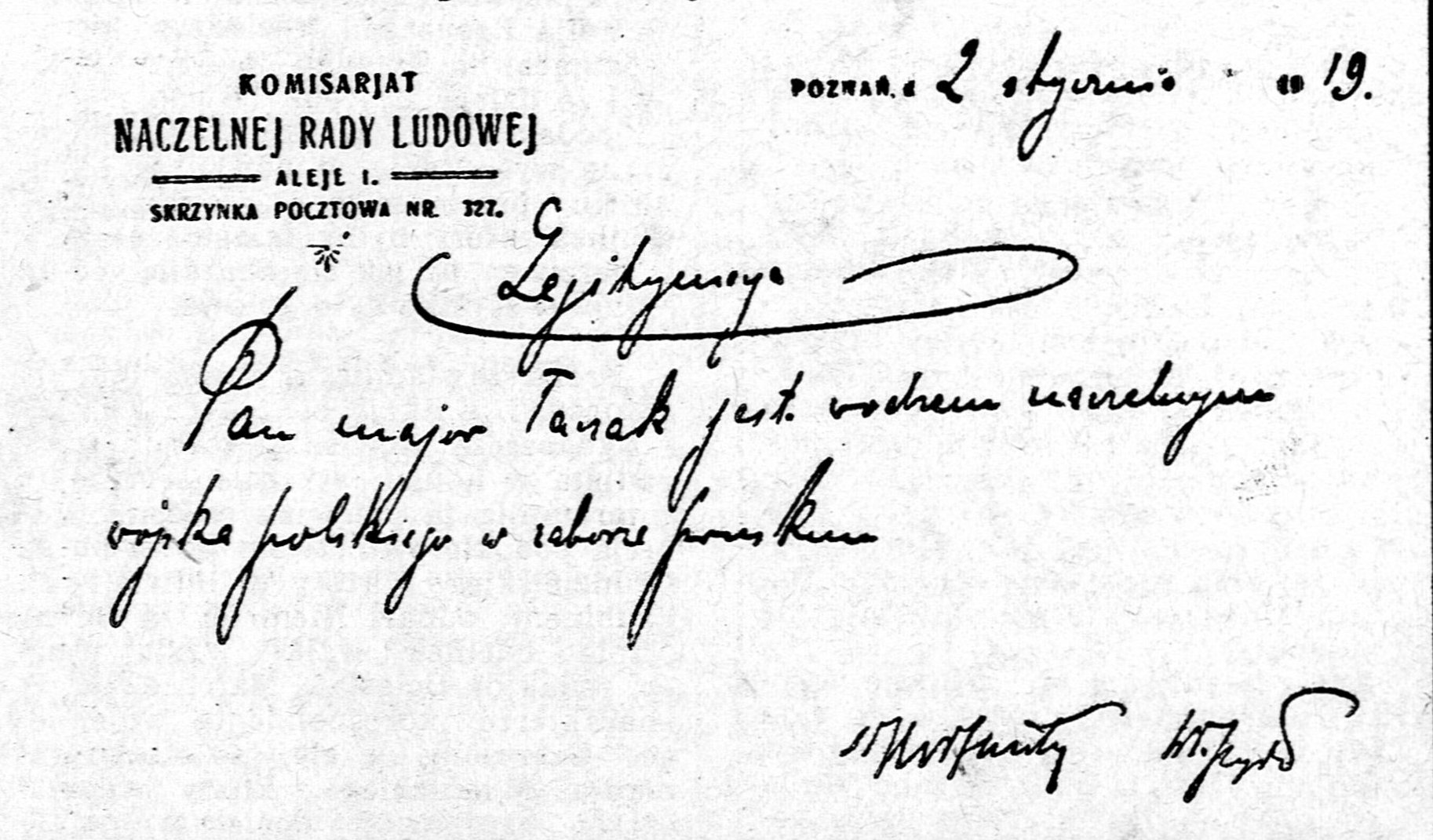 Dokument wypisany pismem odręcznym.
